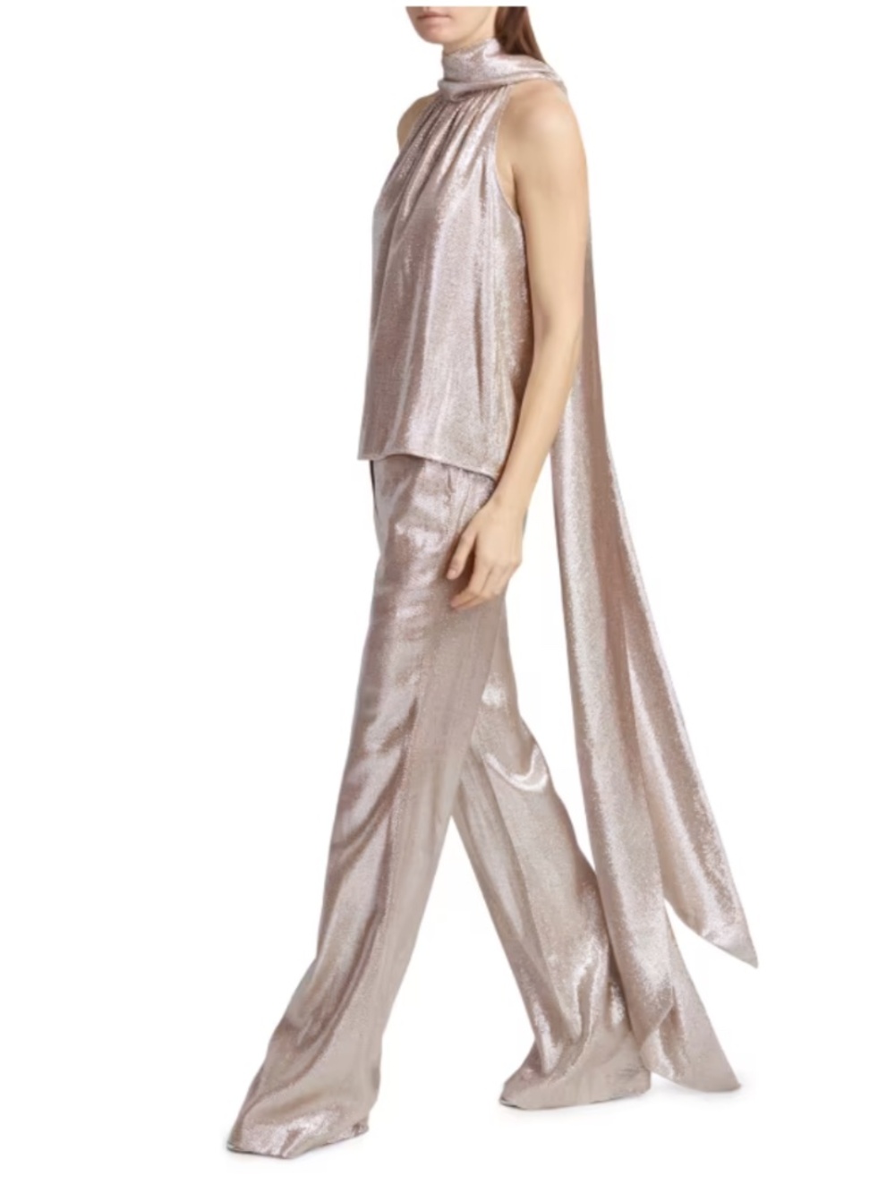 Toccin  Hattie Tieneck Sleeveless Metallic Top
